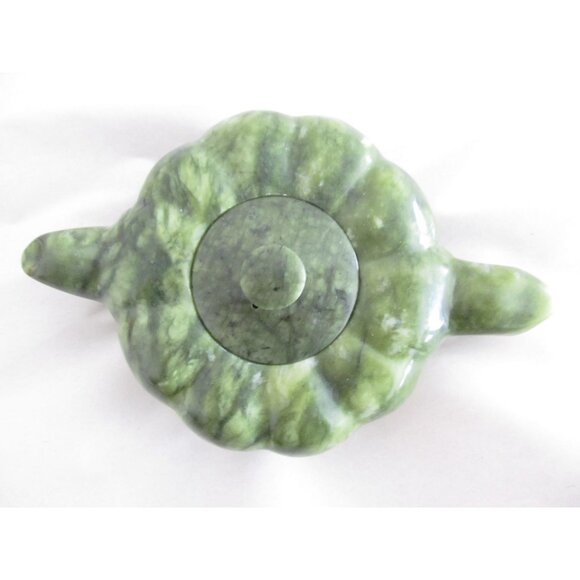 Vintage Asian Jade Teapot Cups and Tray Set in Original Box - Picture 9 of 16